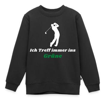 Golf Golfplatz ins grüne Geschenk - Kinder Premium Organic Sweatshirt - Schwarz - Vorne - AI Model Kid Female (0cm)