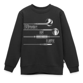 La musique, c’est la vie - Sweat Premium enfant bio - noir - Devant - AI Model Kid Female (0cm)