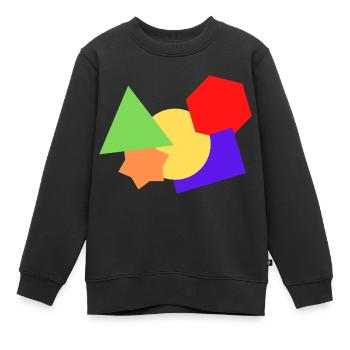 Formen bunt - Kinder Premium Organic Sweatshirt - Schwarz - Vorne - AI Model Kid Female (0cm)