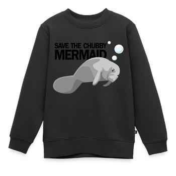 RETTET DIE MOLLIGE MEERJUNGFRAU AKA SEEKUH - Kinder Premium Organic Sweatshirt - Schwarz - Vorne - AI Model Kid Female (0cm)