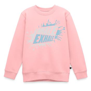 Inspirez expirez Yoga citation - Sweat Premium enfant bio - rose - Devant - AI Model Kid Female (0cm)