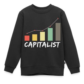Capitalist - Kapitalist Geld Money Börse Exchange - Kinder Premium Organic Sweatshirt - Schwarz - Vorne - AI Model Kid Female (0cm)