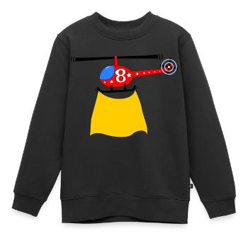 Hubschrauber Geburtstag 8 - Kinder Premium Organic Sweatshirt - Schwarz - Vorne - AI Model Kid Female (0cm)