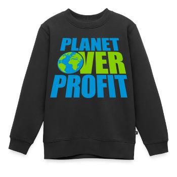 Planète sur le devis de profit - Sweat Premium enfant bio - noir - Devant - AI Model Kid Female (0cm)