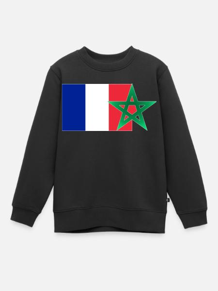 Maroc & France - Sweat Premium enfant bio - noir