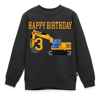 Pelle Joyeux anniversaire 3 - Sweat Premium enfant bio - noir - Devant - AI Model Kid Female (0cm)