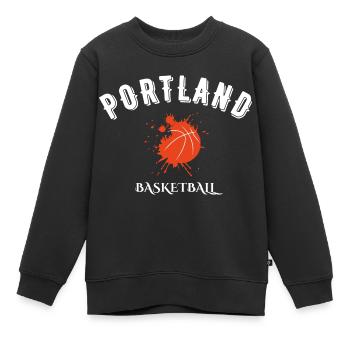 Portland basketball - Sweat Premium enfant bio - noir - Devant - AI Model Kid Female (0cm)