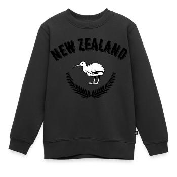 Neuseeland - Kinder Premium Organic Sweatshirt - Schwarz - Vorne - AI Model Kid Female (0cm)