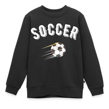 soccer - Sweat Premium enfant bio - noir - Devant - AI Model Kid Female (0cm)