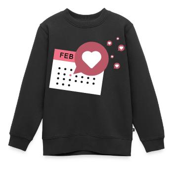 Symbol "Kalender Gefällt mir" - Kinder Premium Organic Sweatshirt - Schwarz - Vorne - AI Model Kid Female (0cm)