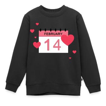 14. Februar, mehrere Herzen - Kinder Premium Organic Sweatshirt - Schwarz - Vorne - AI Model Kid Female (0cm)