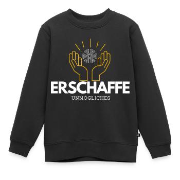 Erschaffe unmögliches - Kinder Premium Organic Sweatshirt - Schwarz - Vorne - AI Model Kid Female (0cm)