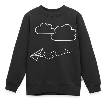 Papierflieger - Kinder Premium Organic Sweatshirt - Schwarz - Vorne - AI Model Kid Female (0cm)