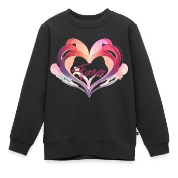 L’AMOUR POUR TOUJOURS - Sweat Premium enfant bio - noir - Devant - AI Model Kid Female (0cm)