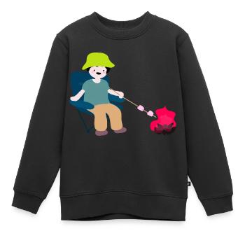 Camping5 - Kinder Premium Organic Sweatshirt - Schwarz - Vorne - AI Model Kid Female (0cm)