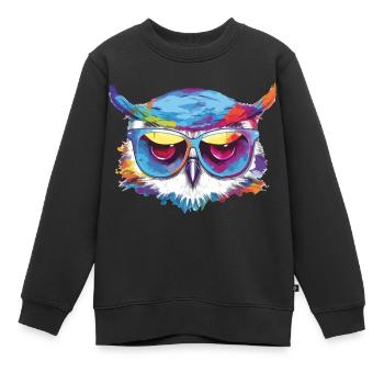 Kohl die Eule - Kinder Premium Organic Sweatshirt - Schwarz - Vorne - AI Model Kid Female (0cm)