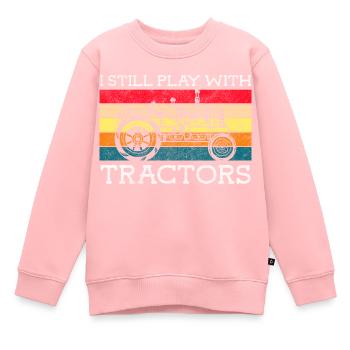 Tracteur Travail Nature Récolte - Sweat Premium enfant bio - rose - Devant - AI Model Kid Female (0cm)