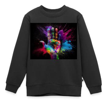 Holi Festival - Kids Premium Organic Sweatshirt - black - Front - AI Model Kid Female (0cm)
