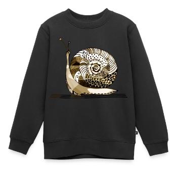 Schnecke - Kinder Premium Organic Sweatshirt - Schwarz - Vorne - AI Model Kid Female (0cm)
