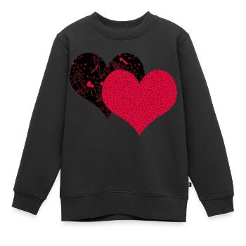 Zwei Herzen - Kinder Premium Organic Sweatshirt - Schwarz - Vorne - AI Model Kid Female (0cm)