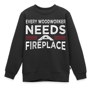 T-shirts de travail de charpentier actuels - Sweat Premium enfant bio - noir - Devant - AI Model Kid Female (0cm)