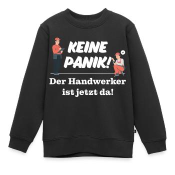 Keine Panik! Der Handwerker ist da! Technik, Azubi - Kinder Premium Organic Sweatshirt - Schwarz - Vorne - AI Model Kid Female (0cm)