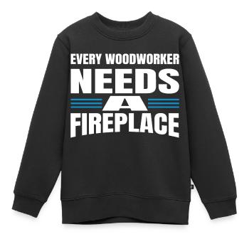charpentier blague geek abattage travail charpentier scie - Sweat Premium enfant bio - noir - Devant - AI Model Kid Female (0cm)