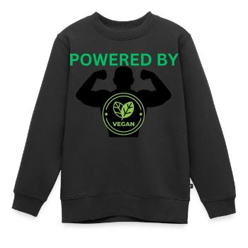 Veganer Stil mit Herz: Einzigartiges Design - Kinder Premium Organic Sweatshirt - Schwarz - Vorne - AI Model Kid Female (0cm)