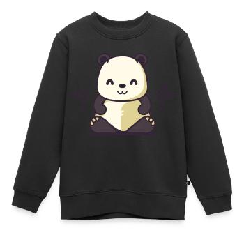 No need to hurry - Kids Premium Organic Sweatshirt - black - Front - AI Model Kid Female (0cm)