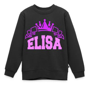 TEST ELISA - Sweat Premium enfant bio - noir - Devant - AI Model Kid Female (0cm)