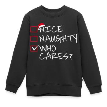 Sympa coquine qui s’en soucie ? - Sweat Premium enfant bio - noir - Devant - AI Model Kid Female (0cm)
