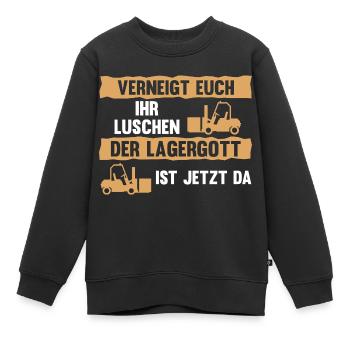Lagergott Gabelstapler Staplerfahrer Logistiker La - Kinder Premium Organic Sweatshirt - Schwarz - Vorne - AI Model Kid Female (0cm)