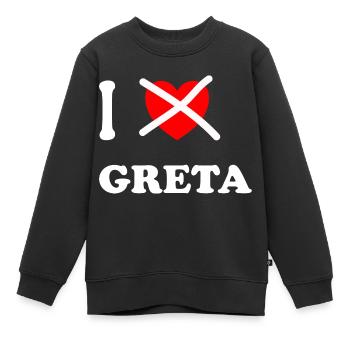 Ich mag Greta nicht mehr - Kinder Premium Organic Sweatshirt - Schwarz - Vorne - AI Model Kid Female (0cm)