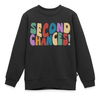 Second Chances Retro Groovy optimistisch Neuanfang - Kinder Premium Organic Sweatshirt - Schwarz - Vorne - AI Model Kid Female (0cm)