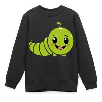 Raupen Insektenliebe Kleine Raupe - Kinder Premium Organic Sweatshirt - Schwarz - Vorne - AI Model Kid Female (0cm)