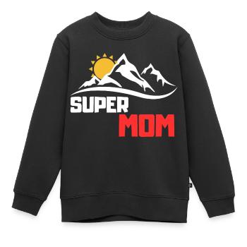 Super Maman - Sweat Premium enfant bio - noir - Devant - AI Model Kid Female (0cm)