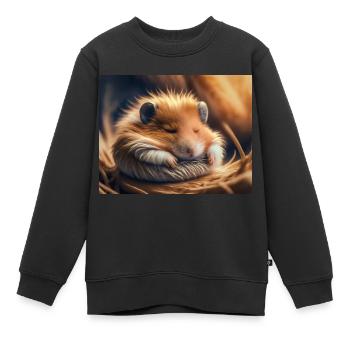 Niedliche Tiere im Winterschlaf – Hamster - Kinder Premium Organic Sweatshirt - Schwarz - Vorne - AI Model Kid Female (0cm)