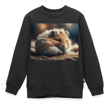 Niedliche Tiere im Winterschlaf – Hamster - Kinder Premium Organic Sweatshirt - Schwarz - Vorne - AI Model Kid Female (0cm)