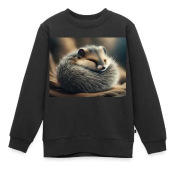 Niedliche Tiere im Winterschlaf – Siebenschläfer - Kinder Premium Organic Sweatshirt - Schwarz - Vorne - AI Model Kid Female (0cm)
