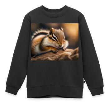 Niedliche Tiere im Winterschlaf – Streifenhörnchen - Kinder Premium Organic Sweatshirt - Schwarz - Vorne - AI Model Kid Female (0cm)