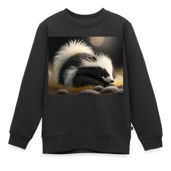 Niedliche Tiere im Winterschlaf – Waschbär - Kinder Premium Organic Sweatshirt - Schwarz - Vorne - AI Model Kid Female (0cm)