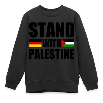 Stand with palestine - Kinder Premium Organic Sweatshirt - Schwarz - Vorne - AI Model Kid Female (0cm)