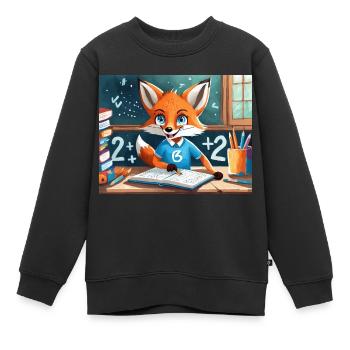 mignon petit renard démon vie quotidienne - mathématiques - Sweat Premium enfant bio - noir - Devant - AI Model Kid Female (0cm)