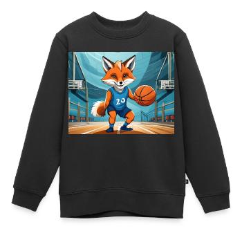 Mignon petit renard démon vie quotidienne - biscuits - Sweat Premium enfant bio - noir - Devant - AI Model Kid Female (0cm)
