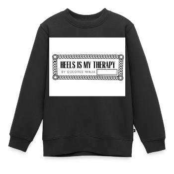 MY THERAPHY SHIRTS RECHTECKIG Seite 0002 - Kinder Premium Organic Sweatshirt - Schwarz - Vorne - AI Model Kid Female (0cm)