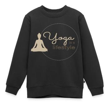 Le yoga est un mode de vie - Sweat Premium enfant bio - noir - Devant - AI Model Kid Female (0cm)