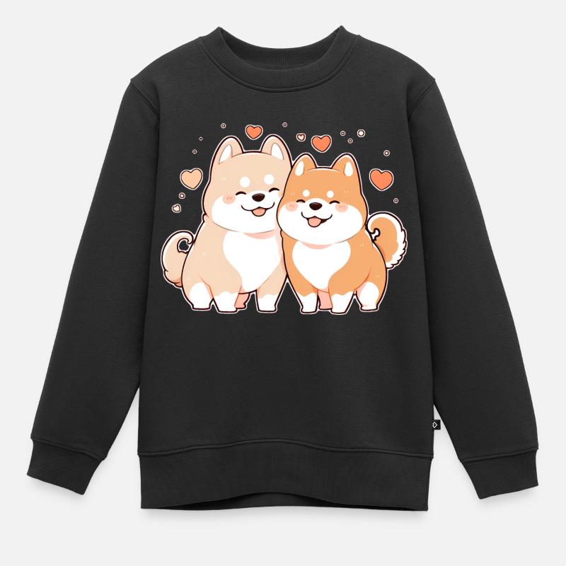 Hunde Liebe - Kinder Premium Organic Sweatshirt - Schwarz