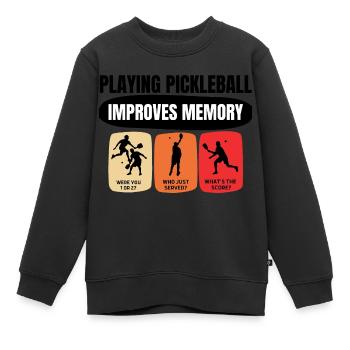 Pickleball spielen verbessert das Gedächtnis Lustig - Kinder Premium Organic Sweatshirt - Schwarz - Vorne - AI Model Kid Female (0cm)