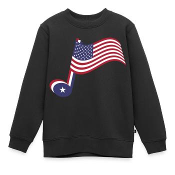 Country Music Note and Spangled Banner - Kids Premium Organic Sweatshirt - black - Front - AI Model Kid Female (0cm)