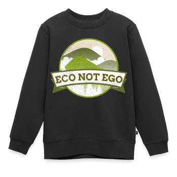 L’éco et non l’ego - Sweat Premium enfant bio - noir - Devant - AI Model Kid Female (0cm)